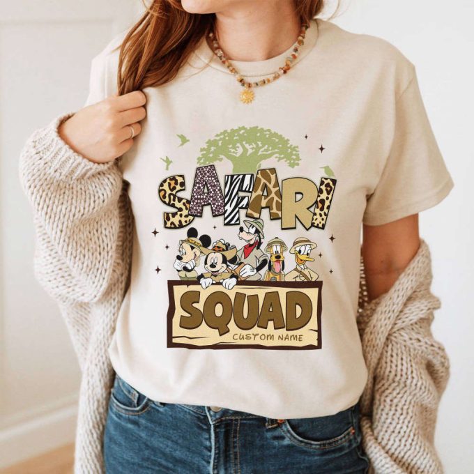 Custom Animal Kingdom Safari Squad Shirt - Mickey &Amp; Friends Disneyland 2024 Family Vacation Tee 4