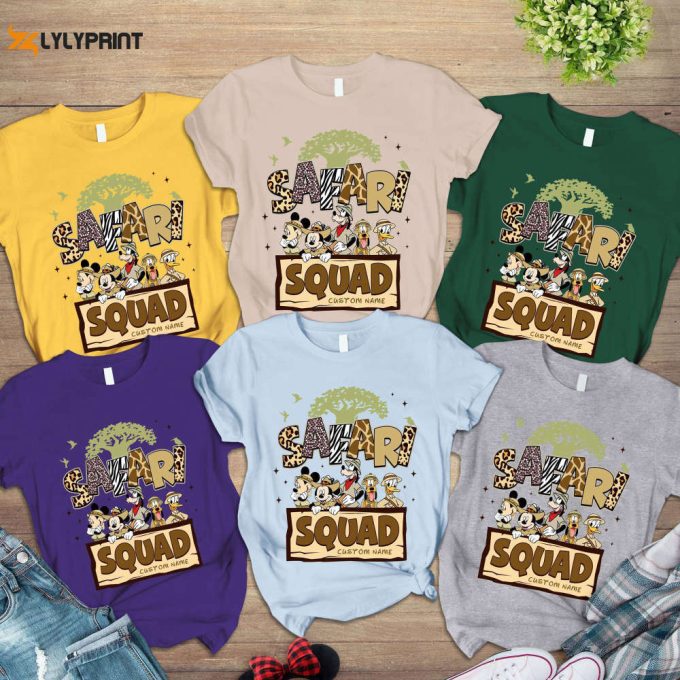 Custom Animal Kingdom Safari Squad Shirt - Mickey &Amp;Amp; Friends Disneyland 2024 Family Vacation Tee 1