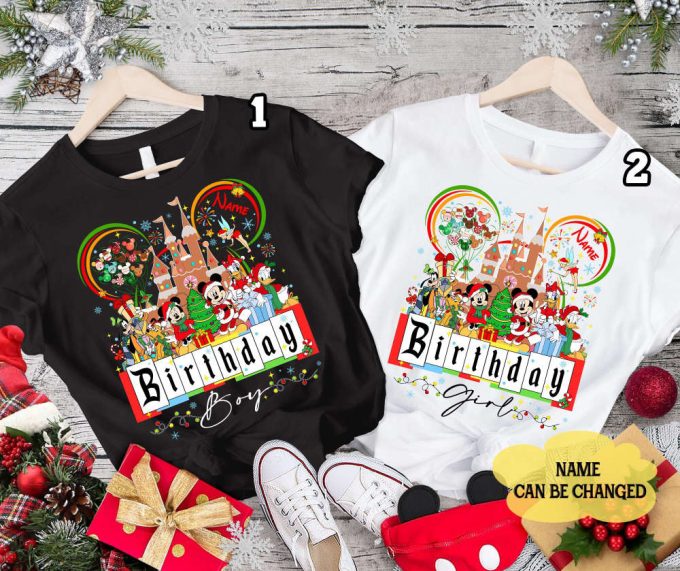 Custom Disneyland Christmas Birthday Shirt - Mickey Birthday Party Family Shirts - Birthday Squad 2