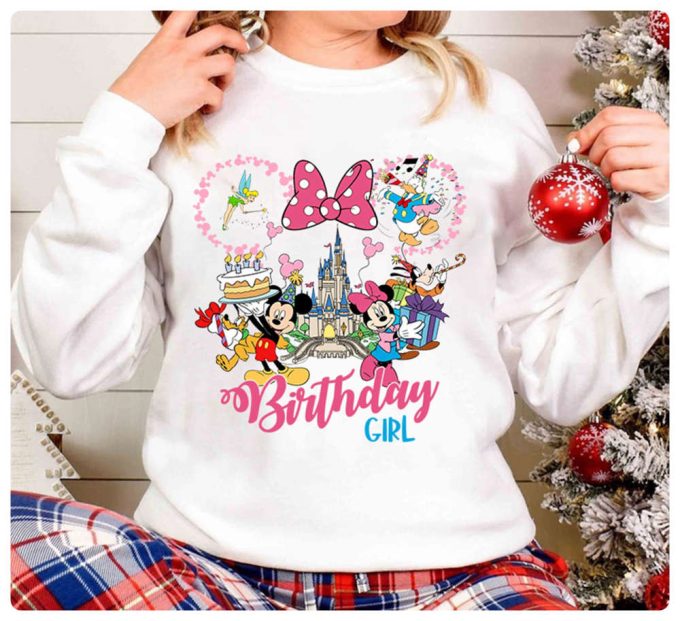 Custom Disneyland Christmas Birthday Shirt - Perfect Gift For Disneyland Birthday Girl &Amp; Family - Mickey Birthday Party Shirt 2