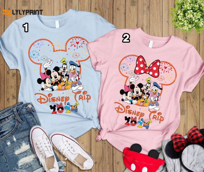 Disneyland 2024 Shirt: Custom Family Trip &Amp;Amp; Couple Matching Shirts - Mickey &Amp;Amp; Friends Group &Amp;Amp; Girl Trip Shirt 1