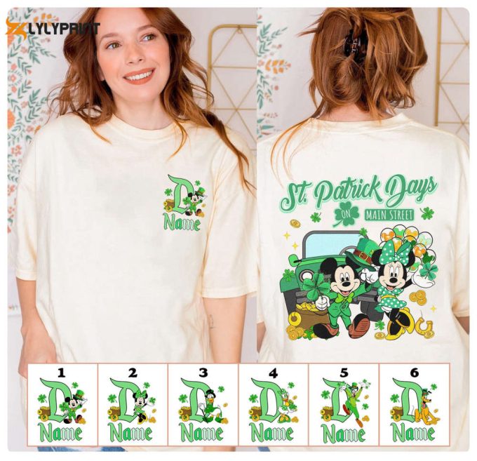 Custom Disneyland St Patrick'S Day Shirt, St Patricks Day Irish Shamrock Shirt, Personalized Mickey Minnie Shirt, Disneyland Matching Shirts 1