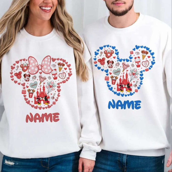 Custom Mickey Minnie Couple Valentine Shirt - Happy Valentine S Day Gift For Disneyland Husband And Wife 2