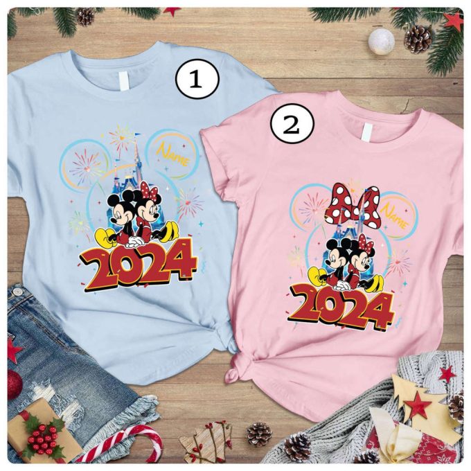 2024 Custom Mickey Minnie Happy New Year Shirt - Disney Vacation &Amp; Christmas Gift 2