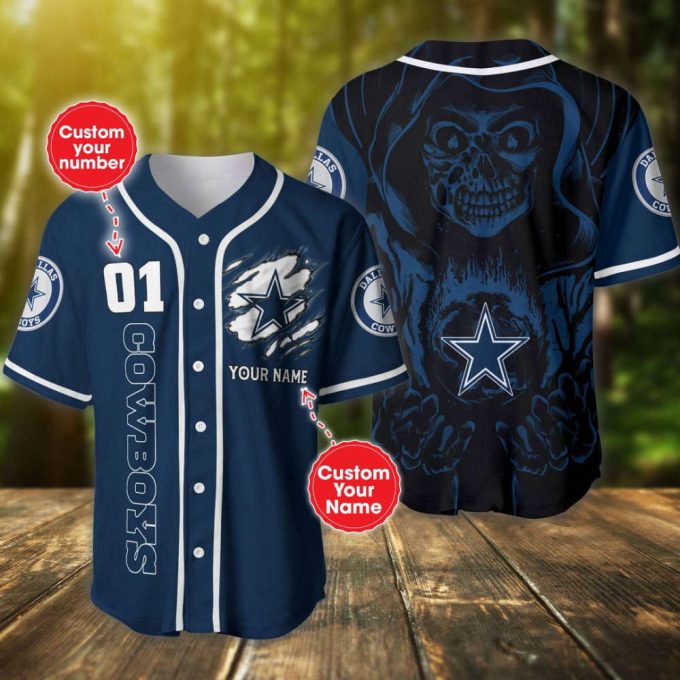 Dallas Cowboys Baseball Jersey Custom Name And Number Fan Gifts 2