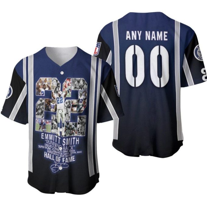 Dallas Cowboys Emmitt Smith Running Back Hall Of Fame Designed Allover Gift With Custom Name Number For Cowboys Fans Baseball Jersey Gifts For Fans 2