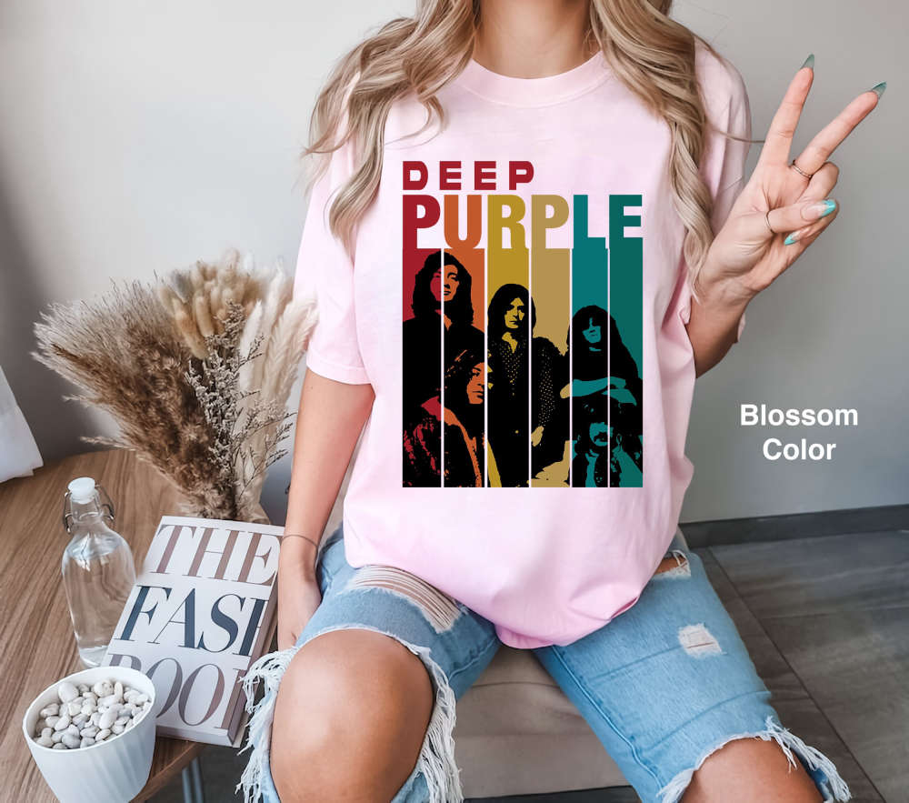 Deep Purple Retro Vintage T-Shirt: Funny Band Shirt Music Vintage Tee – Perfect Gift for Friends