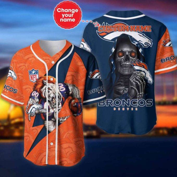 Denver Broncos Personalized Baseball Jersey 2