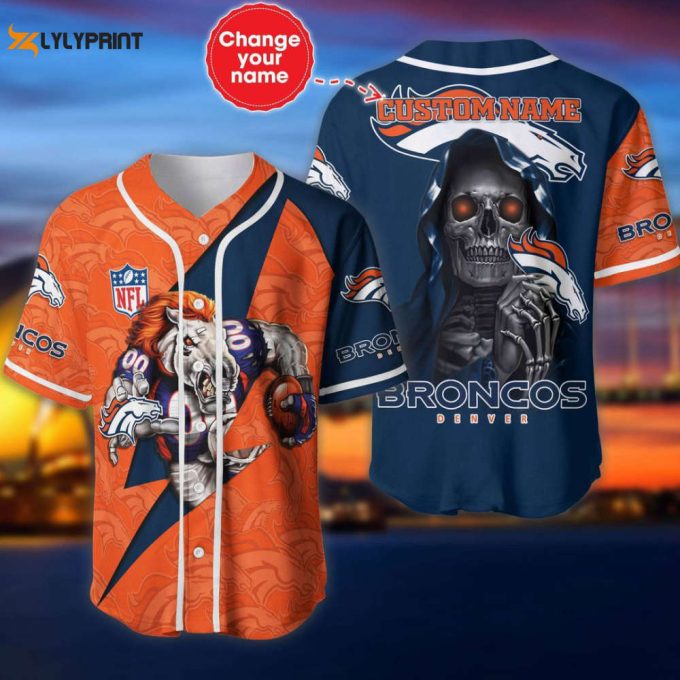 Denver Broncos Personalized Baseball Jersey 1