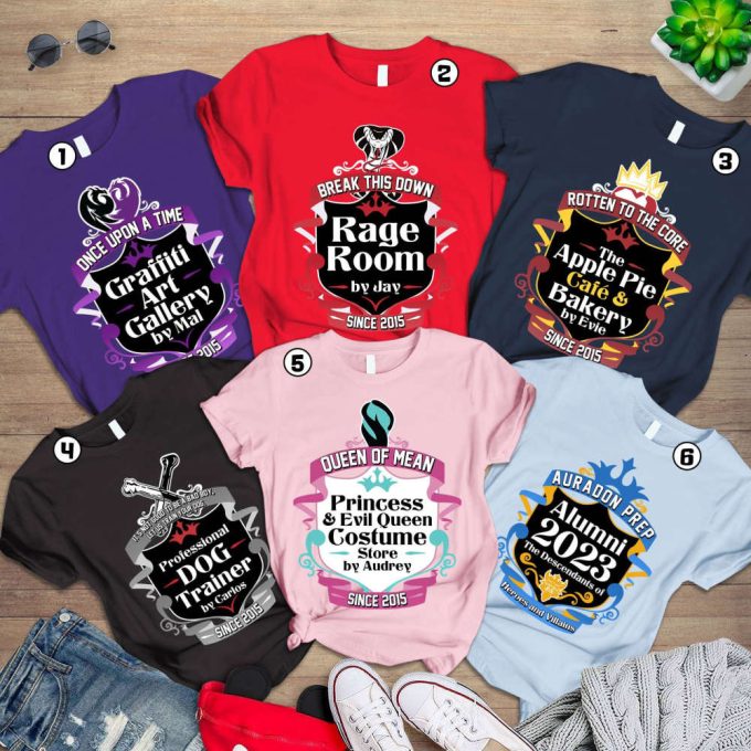 Descendants Shirt, Descendants 4 Movie Shirt, Evie, Mal, Uma Shirt, Descendants Auradon Prep Crest T-Shirt, Birthday Shirt 2