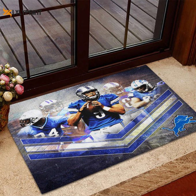 Detroit Lions Team Home Decor 2024 Foldable Doormat Indoor Outdoor Welcome Mat Home Decor 1