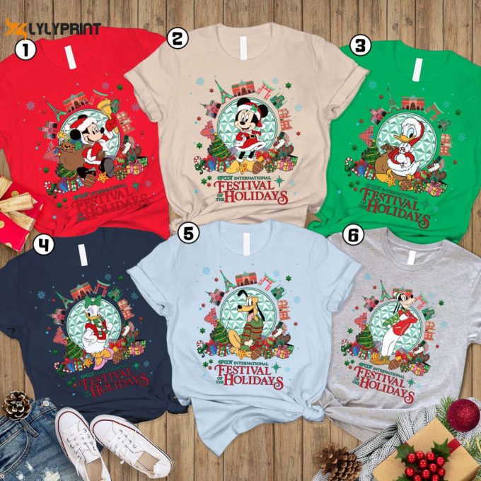 Disneyland Epcot Festival Of Holidays Christmas Shirt 2024 - Mickey &Amp;Amp; Friends Very Merry Xmas Gift 1