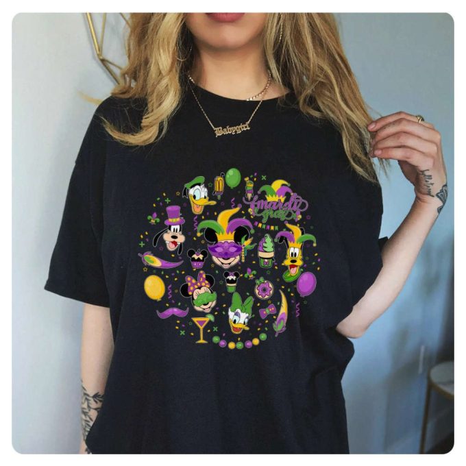 Magical Disneyland Mardi Gras 2024 Shirt: Celebrate Fat Tuesday With Mickey &Amp; Friends 3