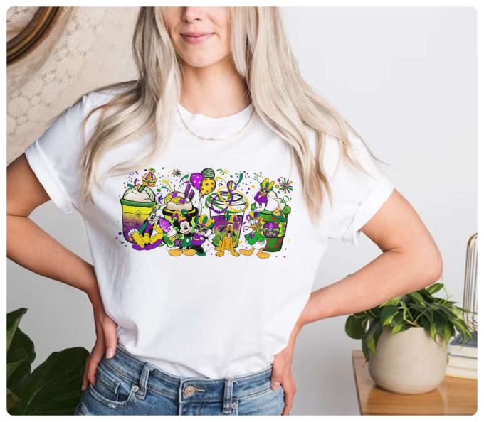 Disneyland Mardi Gras 2024 Shirts: Fat Tuesday Mickey &Amp; Friends Coffee Shirt Carnival Party 2