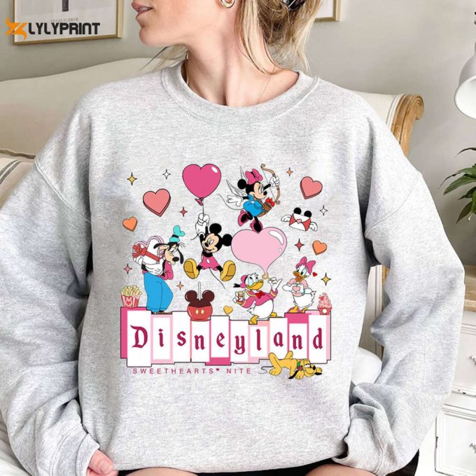 Disneyland Sweathearts Nite 2024 &Amp;Amp; Valentine S Day Shirt - Mickey Friends Couples 1