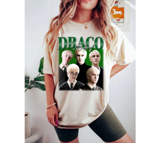 Draco Malfoy T-Shirts Draco Malfoy Shirt Draco Malfoy Tees Draco Malfoy Merch College Unisex T-Shirt Character T-Shirt 3