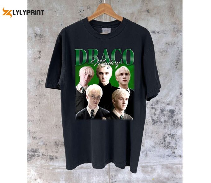 Draco Malfoy T-Shirts Draco Malfoy Shirt Draco Malfoy Tees Draco Malfoy Merch College Unisex T-Shirt Character T-Shirt 1