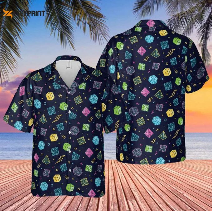 Dungeons And Dragons Hawaiian Dm Gift Beach Shirt Summer Hawai Family Shirt 3D Hawaii Hollywood Shirt Dice Hawai Dnd.. 1