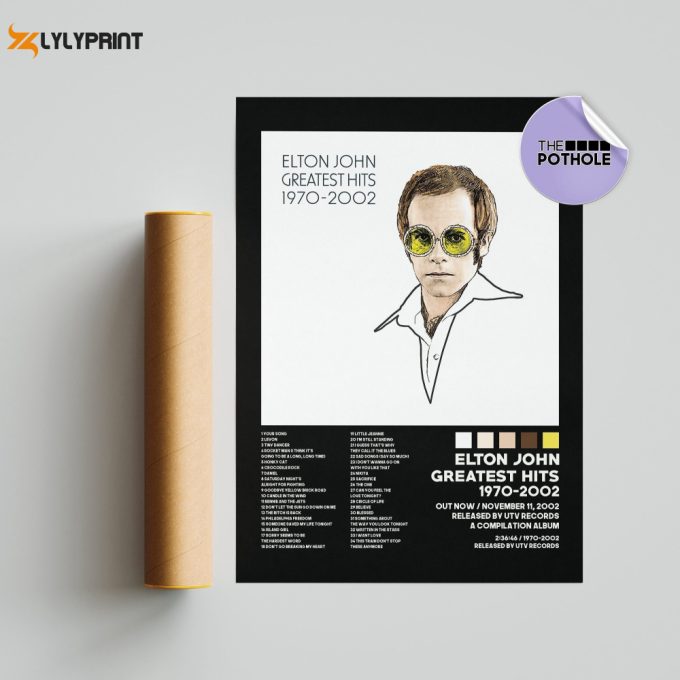 Elton John Posters / Greatest Hits 1970-2002 Poster / Album Cover ...