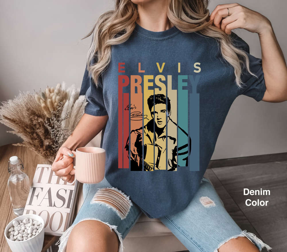 Elvis Presley Retro Vintage Comfort Colors T-Shirt: Music Gift Tee for You and Friend