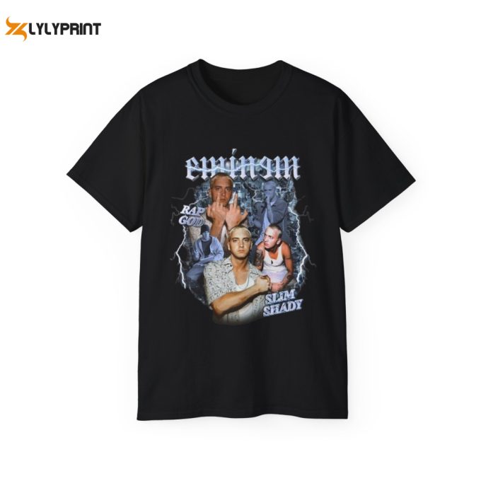 Eminem Slim Shady Collage Images 2 Official Tee T-Shirt Mens Unisex, Eminem Rap God Shirts, Rap Shirt, Festival Shirt 1