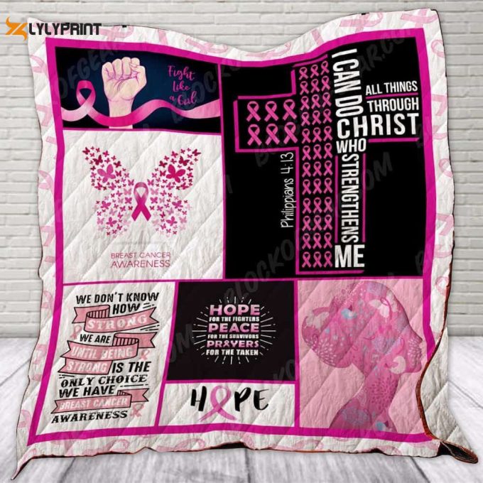 Fight Like A Girl Cancer 3D Customized Quilt 1