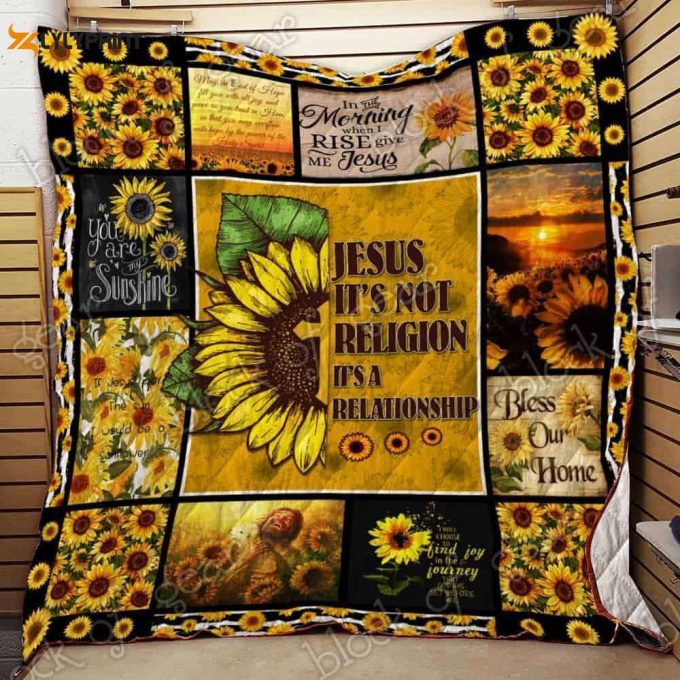 Find God In A Sunflower 3D Customized Quilt 1