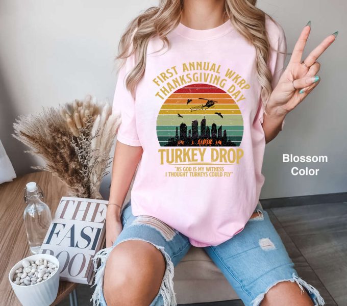 Get Festive With The First Annual Wkrp Thanksgiving Day Turkey Drop Comfort Colors Shirt - Funny Tee &Amp; Gift 2