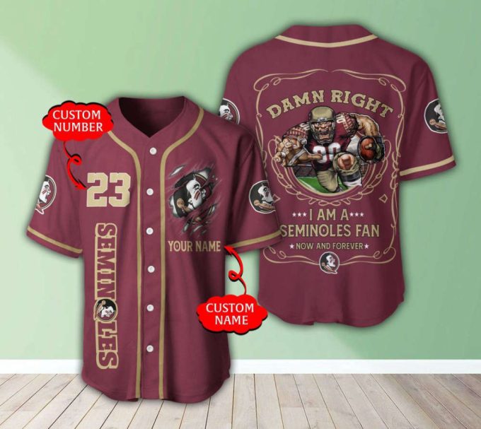 Florida State Seminoles Personalized Baseball Jersey Fan Gifts 2