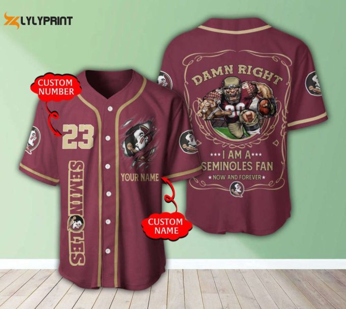 Florida State Seminoles Personalized Baseball Jersey Fan Gifts 1