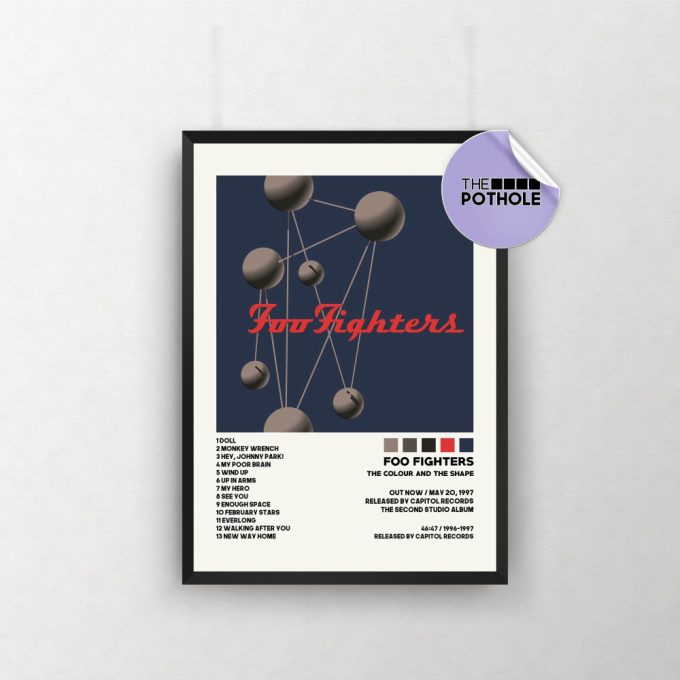 Foo Fighters Posters, The Colour And Shape Poster, Album Cover Poster, Poster Print Wall Art, Custom Poster, Tracklist Poster 2