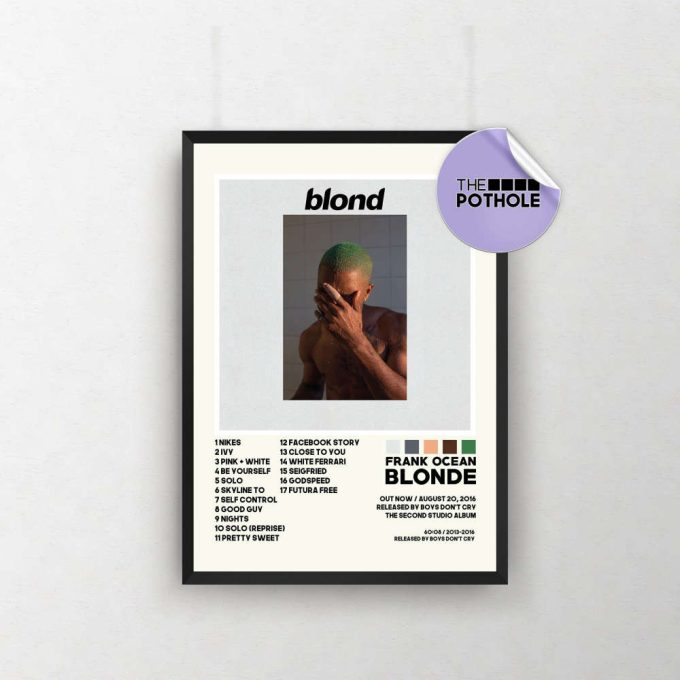 Frank Ocean Posters / Blonde Poster / Blonde Tracklist / Album Cover Poster Poster Print Wall Art, Custom Poster 2