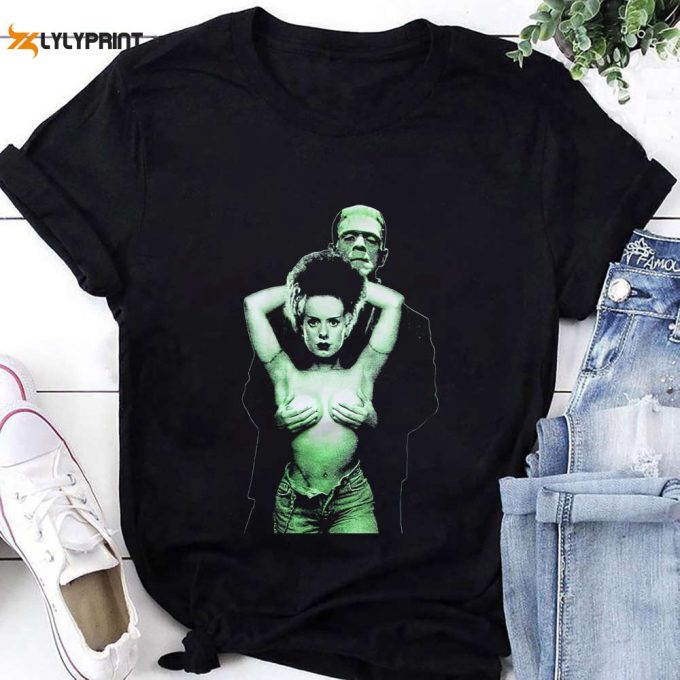 Frankenstein And Bride Horror Monster Movie T-Shirt, Frankenstein Shirt Fan Gifts For Men Women 1