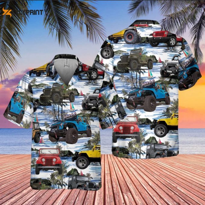 Gift For Him Unisex Hawaiian Shirt Summer Hawaiian Shirt For Men 3D Cartoon Flamingo Men'S Cars Shirt Police Car Love Gift Shirt 1