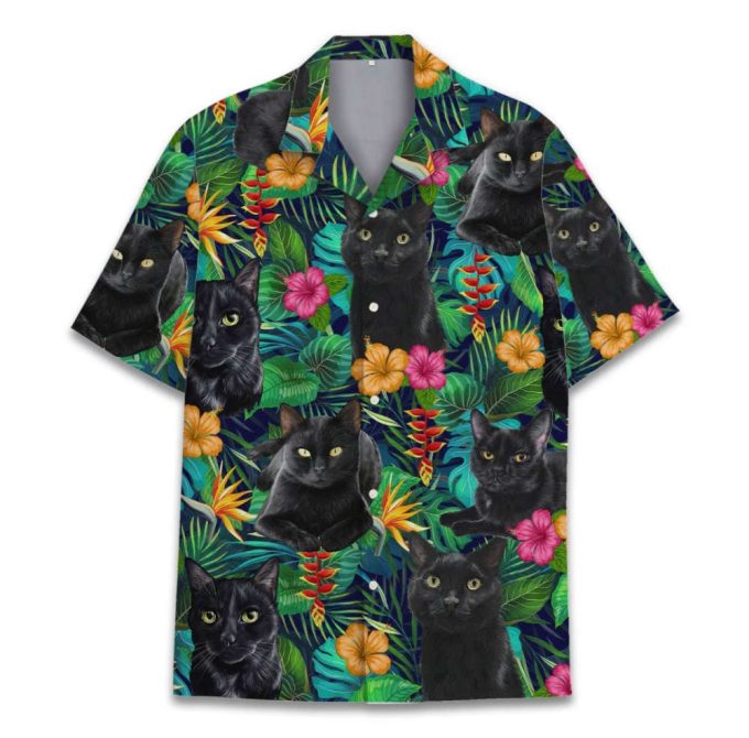 Gift For Him Unisex Hawaiian Shirt Summer Hawaiian Shirt For Men 3D Cartoon Flamingo Men'S Tropical Cat Cat Love Gift Shirt 2