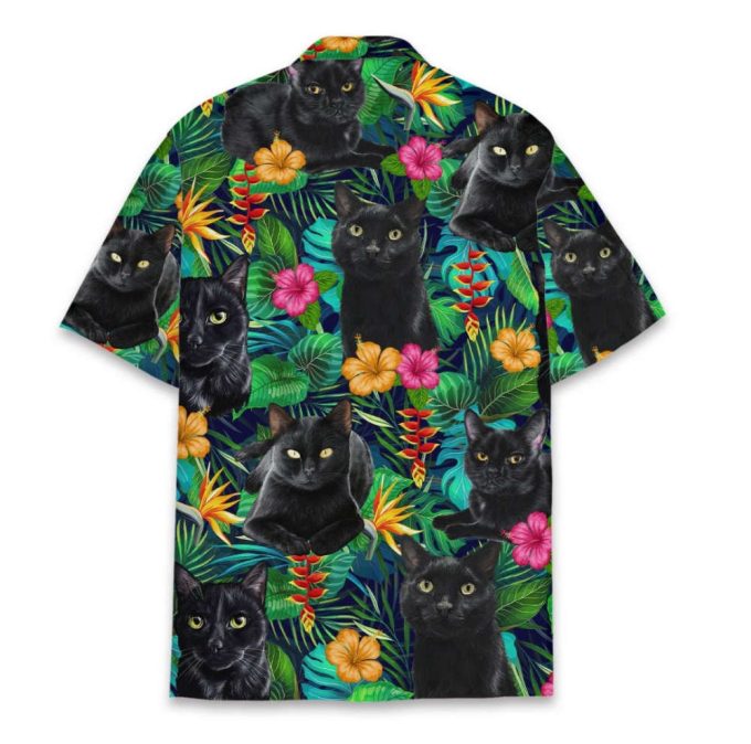 Gift For Him Unisex Hawaiian Shirt Summer Hawaiian Shirt For Men 3D Cartoon Flamingo Men'S Tropical Cat Cat Love Gift Shirt 3