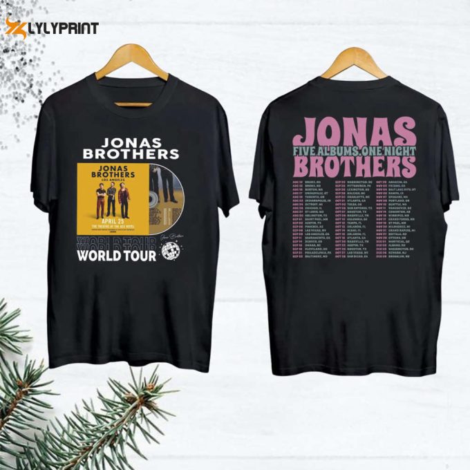 Graphic Jonas Brothers Tour 2024 Shirt, Five Albums One Night Tour Shirt, For Men Women 1