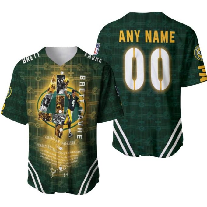 Custom Brett Favre Retirement Ceremony Baseball Jersey - Perfect Gift For Green Bay Packers Fans 2