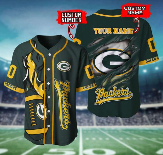 Green Bay Packers Personalized Baseball Jersey Gift For Men Women 2