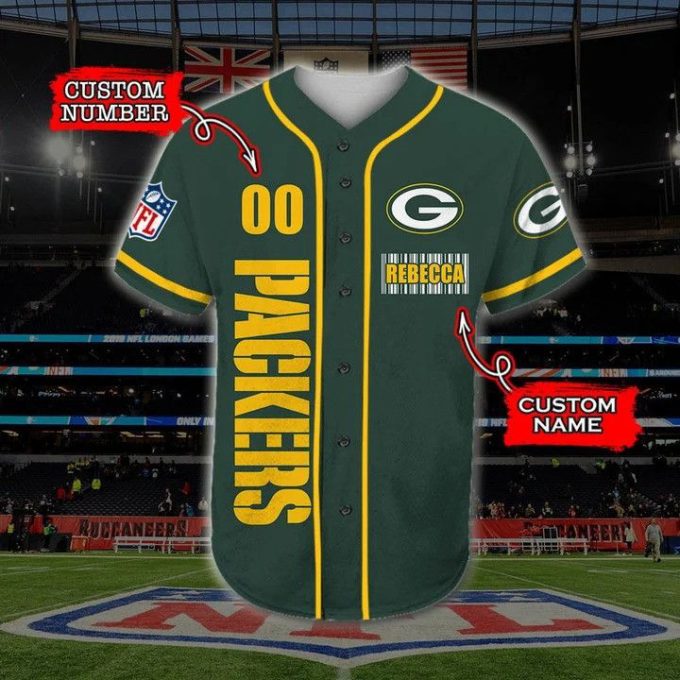 Green Bay Packers Personalized Baseball Jersey Fan Gifts 4