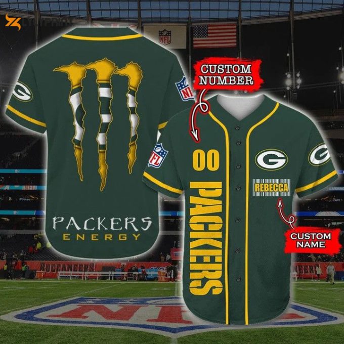 Green Bay Packers Personalized Baseball Jersey Fan Gifts 1