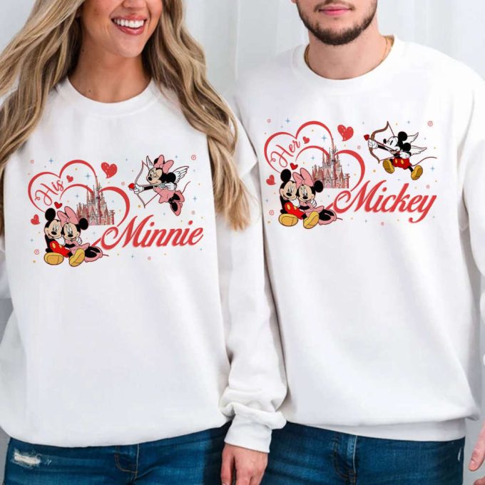 Disneyland Valentines Couple Shirts: Her Mickey And His Minnie Honeymoon Matching &Amp; Gift 2