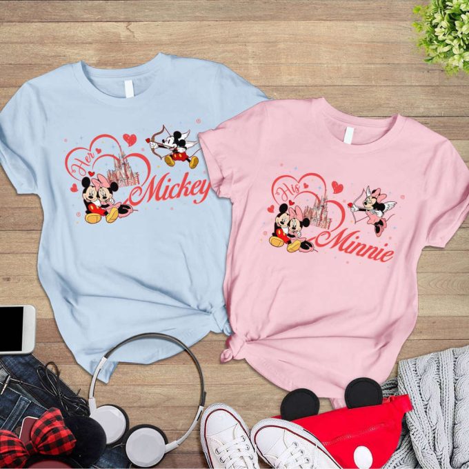 Disneyland Valentines Couple Shirts: Her Mickey And His Minnie Honeymoon Matching &Amp; Gift 3