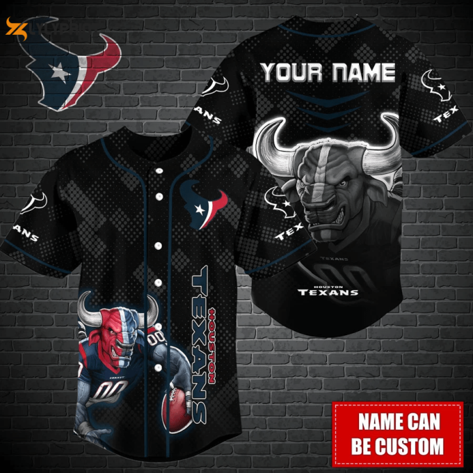 Houston Texans Personalized Baseball Jersey Fan Gifts 1