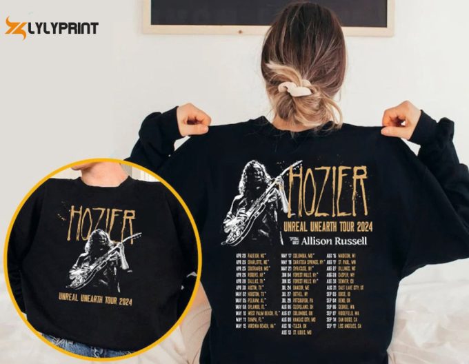 Hozier Tour 2024 Shirt, Hozier Unreal Unearth Tour 2024 Sweatshirt, Hozier Tour Merch, Hozier Unreal Unearth Album Hoodie Gift For Fan 1