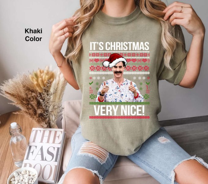 Borat Christmas Shirt: Very Nice Ugly Comfort Colors Tee &Amp; Movie Quote Xmas Gift 3