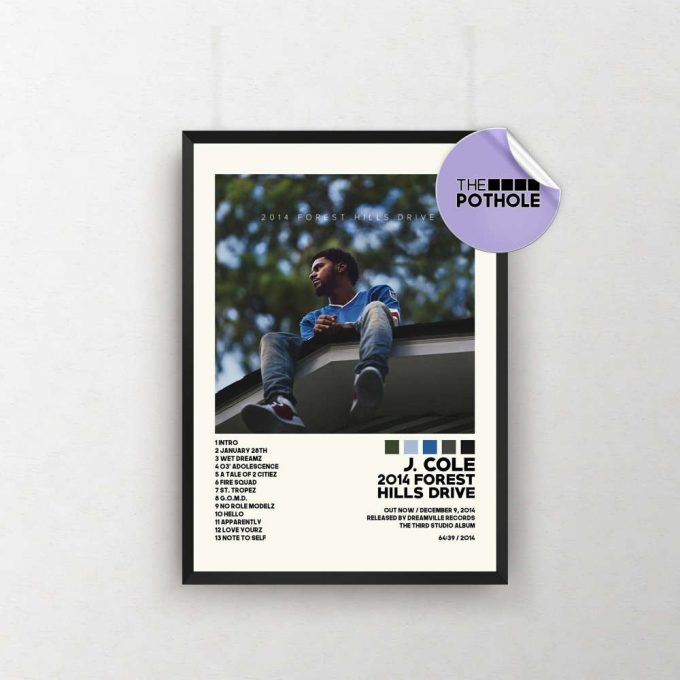 J. Cole / 2014 Forest Hills Drive / Album Cover Poster, Poster Print Wall Art, Custom Poster, Home Decor, 4 Your Eyez Only, Dreamville 2