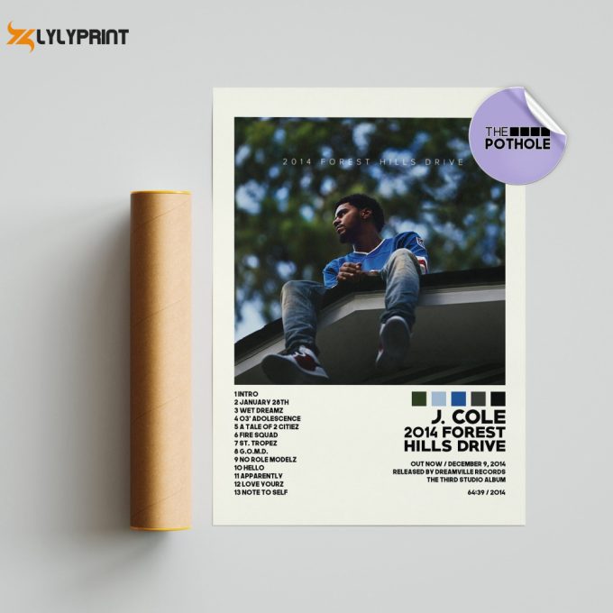 J. Cole / 2014 Forest Hills Drive / Album Cover Poster, Poster Print Wall Art, Custom Poster, Home Decor, 4 Your Eyez Only, Dreamville 1