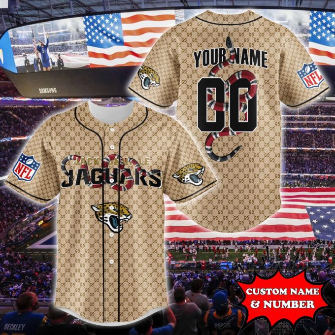 Jacksonville Jaguars Baseball Jersey Gucci Nfl Custom For Fans 2