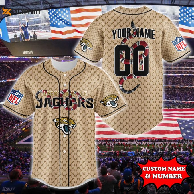 Jacksonville Jaguars Baseball Jersey Gucci Nfl Custom For Fans 1